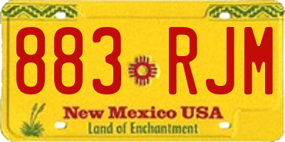 NM license plate 883RJM