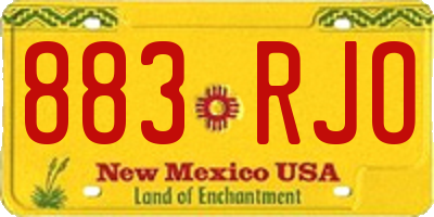 NM license plate 883RJO
