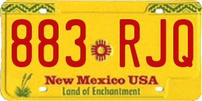 NM license plate 883RJQ