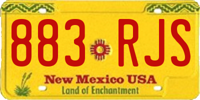 NM license plate 883RJS