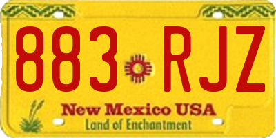 NM license plate 883RJZ