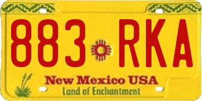 NM license plate 883RKA
