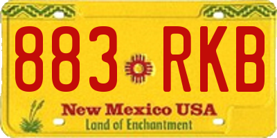 NM license plate 883RKB