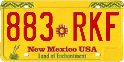 NM license plate 883RKF