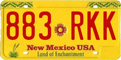 NM license plate 883RKK