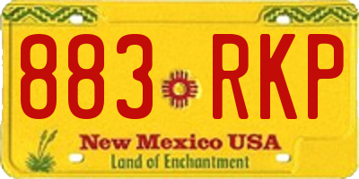 NM license plate 883RKP