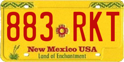 NM license plate 883RKT