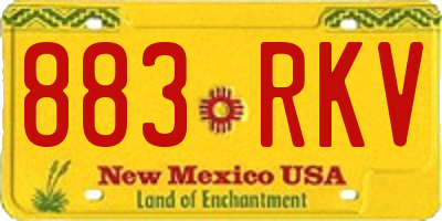 NM license plate 883RKV
