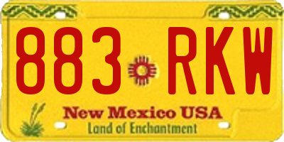 NM license plate 883RKW