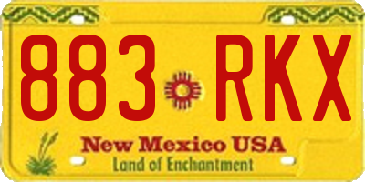 NM license plate 883RKX