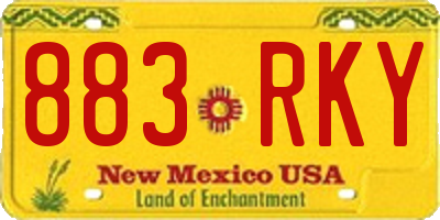 NM license plate 883RKY