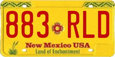NM license plate 883RLD
