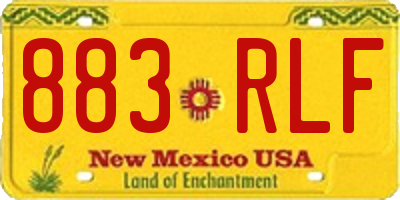 NM license plate 883RLF