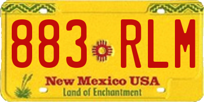 NM license plate 883RLM
