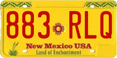 NM license plate 883RLQ