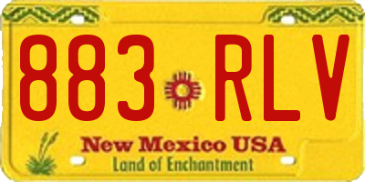 NM license plate 883RLV
