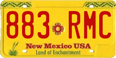 NM license plate 883RMC