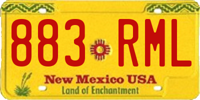 NM license plate 883RML