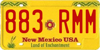 NM license plate 883RMM