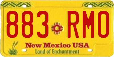 NM license plate 883RMO
