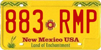 NM license plate 883RMP