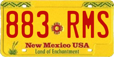 NM license plate 883RMS