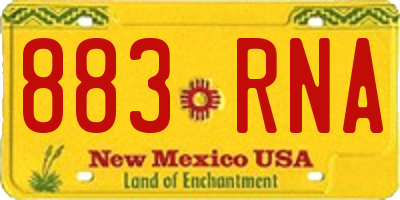 NM license plate 883RNA