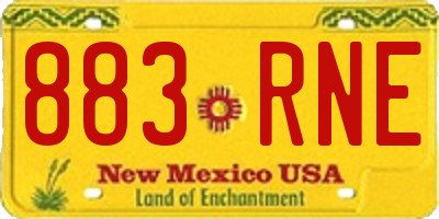 NM license plate 883RNE