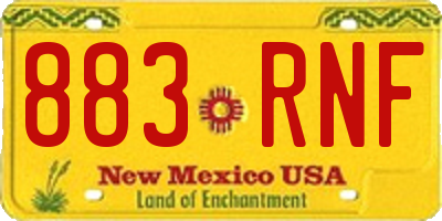 NM license plate 883RNF