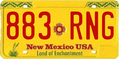 NM license plate 883RNG
