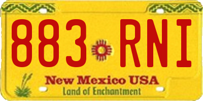 NM license plate 883RNI