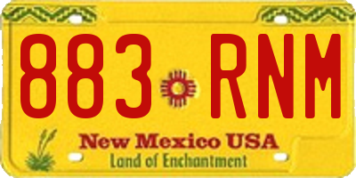 NM license plate 883RNM