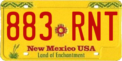 NM license plate 883RNT
