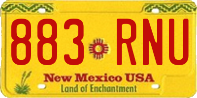 NM license plate 883RNU