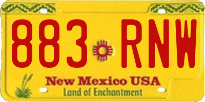 NM license plate 883RNW