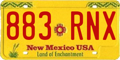NM license plate 883RNX