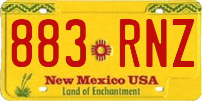 NM license plate 883RNZ