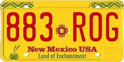 NM license plate 883ROG