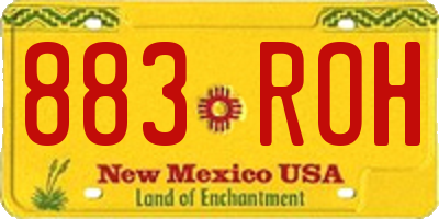 NM license plate 883ROH