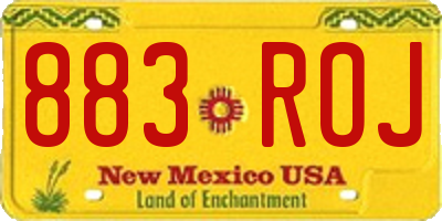 NM license plate 883ROJ