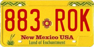 NM license plate 883ROK