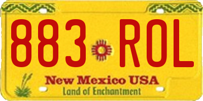 NM license plate 883ROL