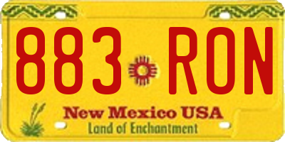 NM license plate 883RON