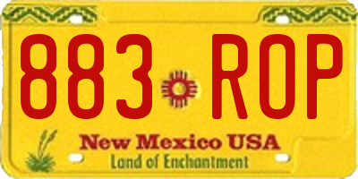 NM license plate 883ROP