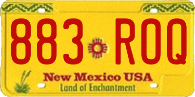 NM license plate 883ROQ