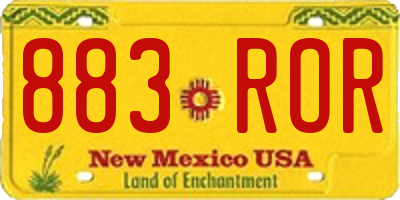NM license plate 883ROR