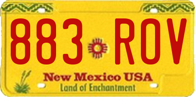 NM license plate 883ROV