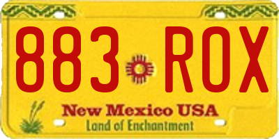 NM license plate 883ROX