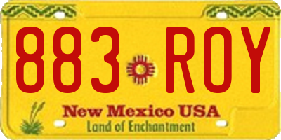 NM license plate 883ROY