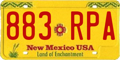 NM license plate 883RPA